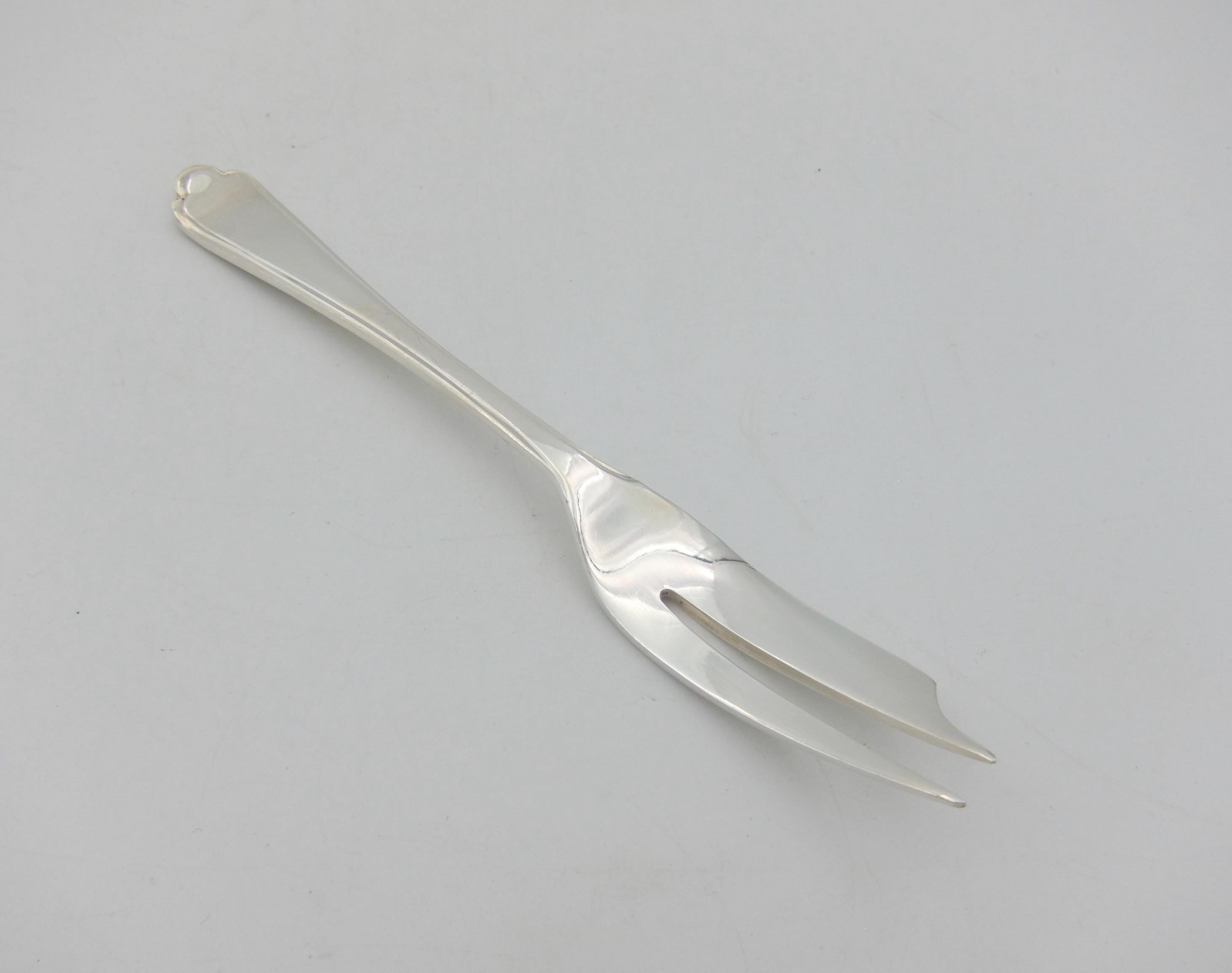 English Walker & Hall Boxed Set of Silverplate Cake or Pastry Forks 1