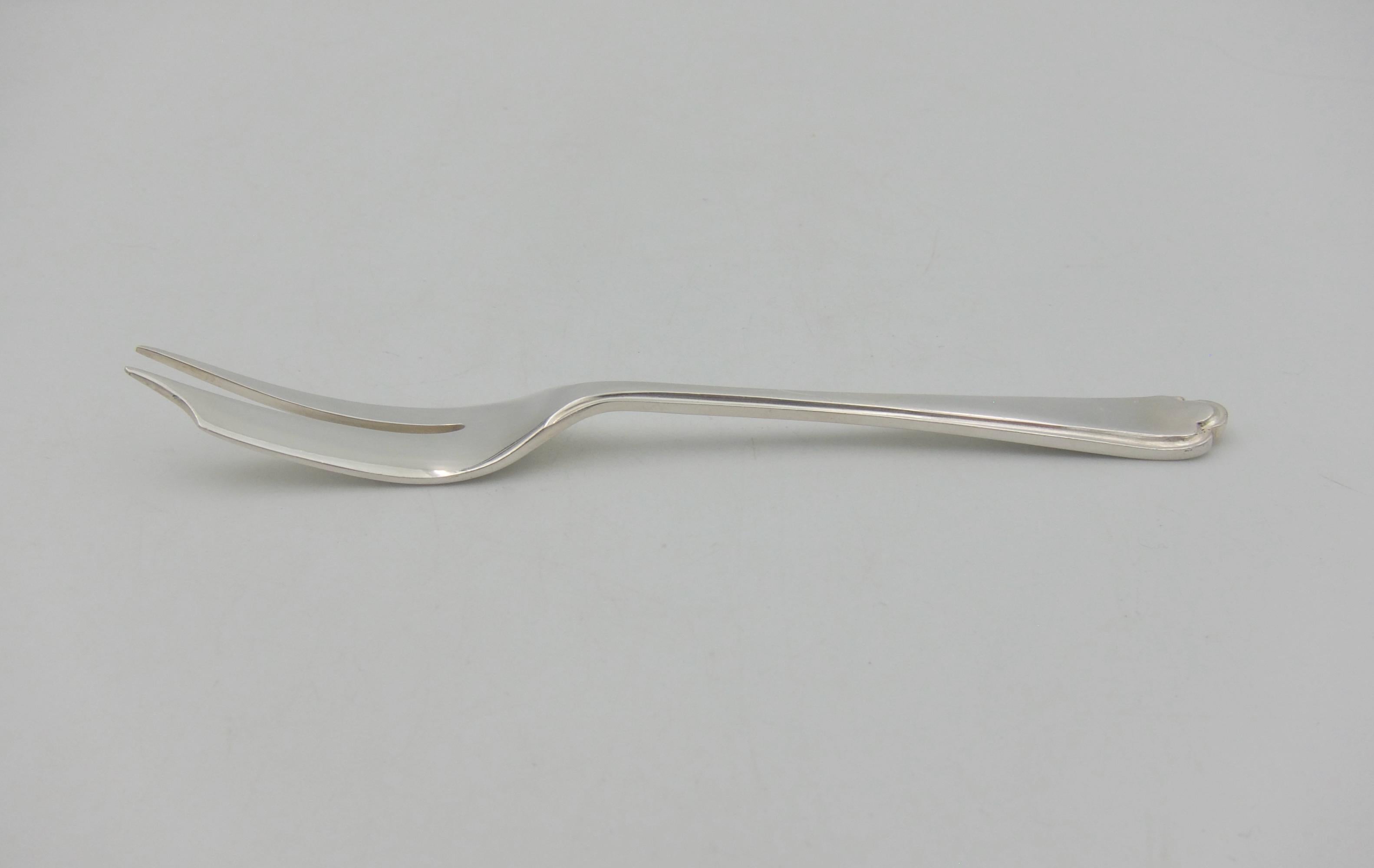 English Walker & Hall Boxed Set of Silverplate Cake or Pastry Forks 3