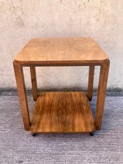 English Walnut Art Deco Drinks Cart