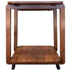 English Walnut Art Deco Drinks Cart
