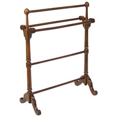 Antique English Walnut Blanket/Towel Rack