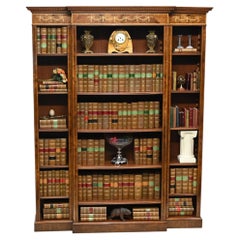English Walnut Breakfront Bookcase Sheraton Regency Bespoke
