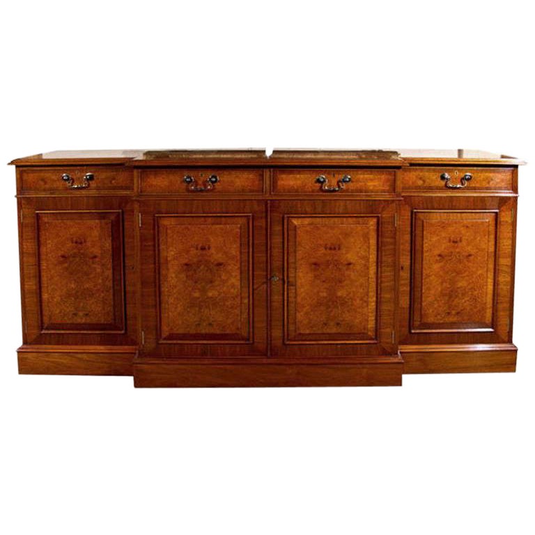 English Walnut Breakfront Server/Credenza