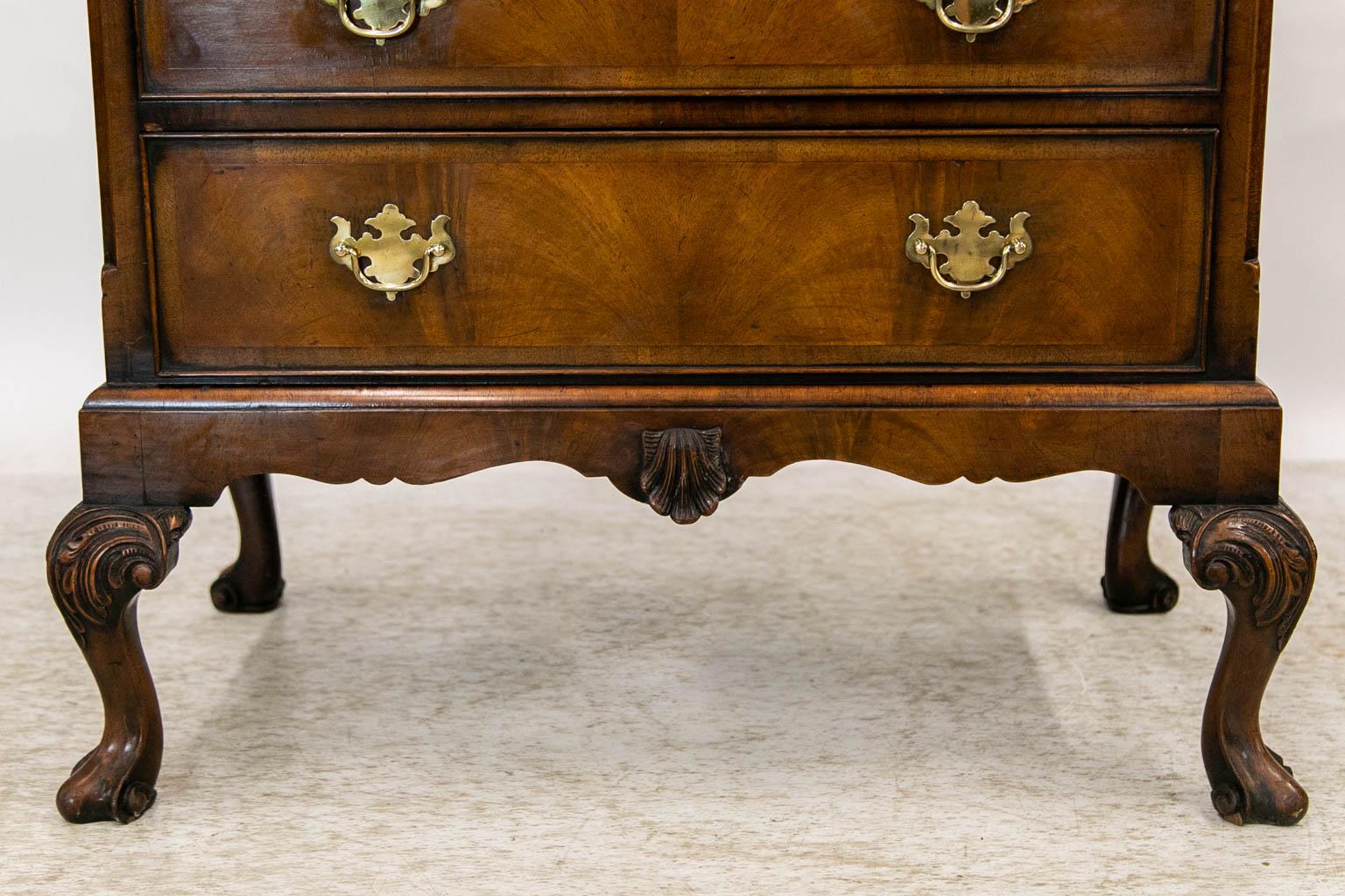 Mid-20th Century English Walnut Cabinet on Legs For Sale
