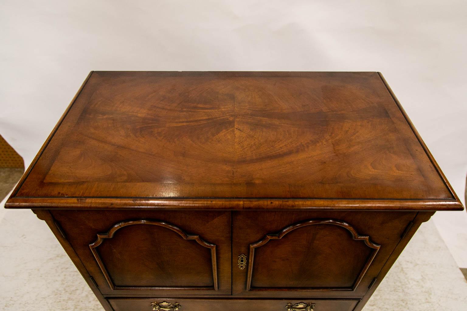 English Walnut Cabinet on Legs For Sale 1