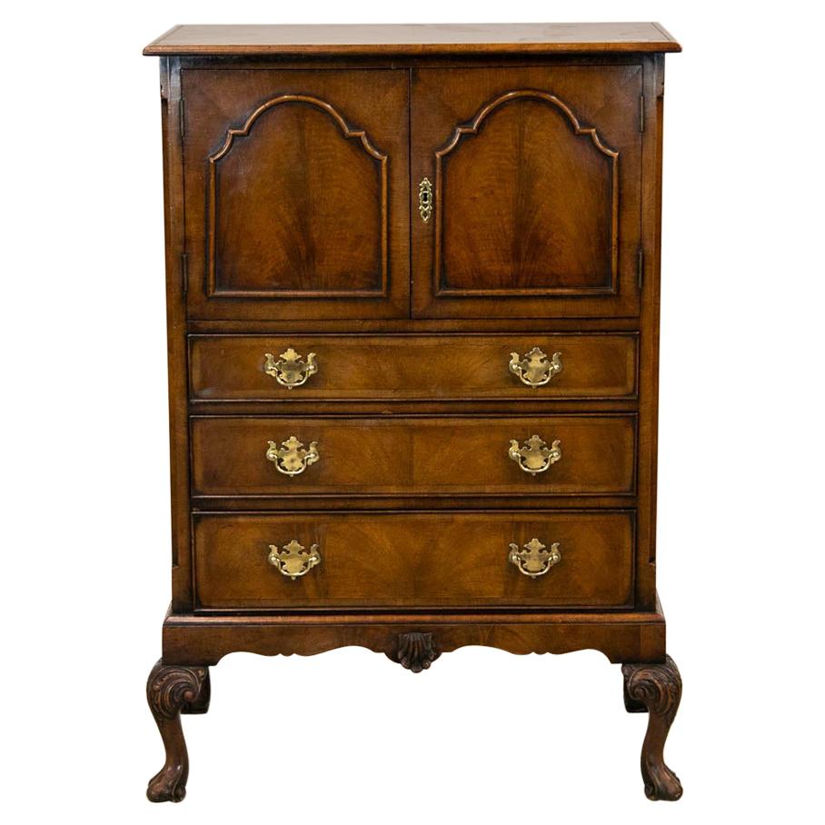 English Walnut Cabinet on Legs For Sale