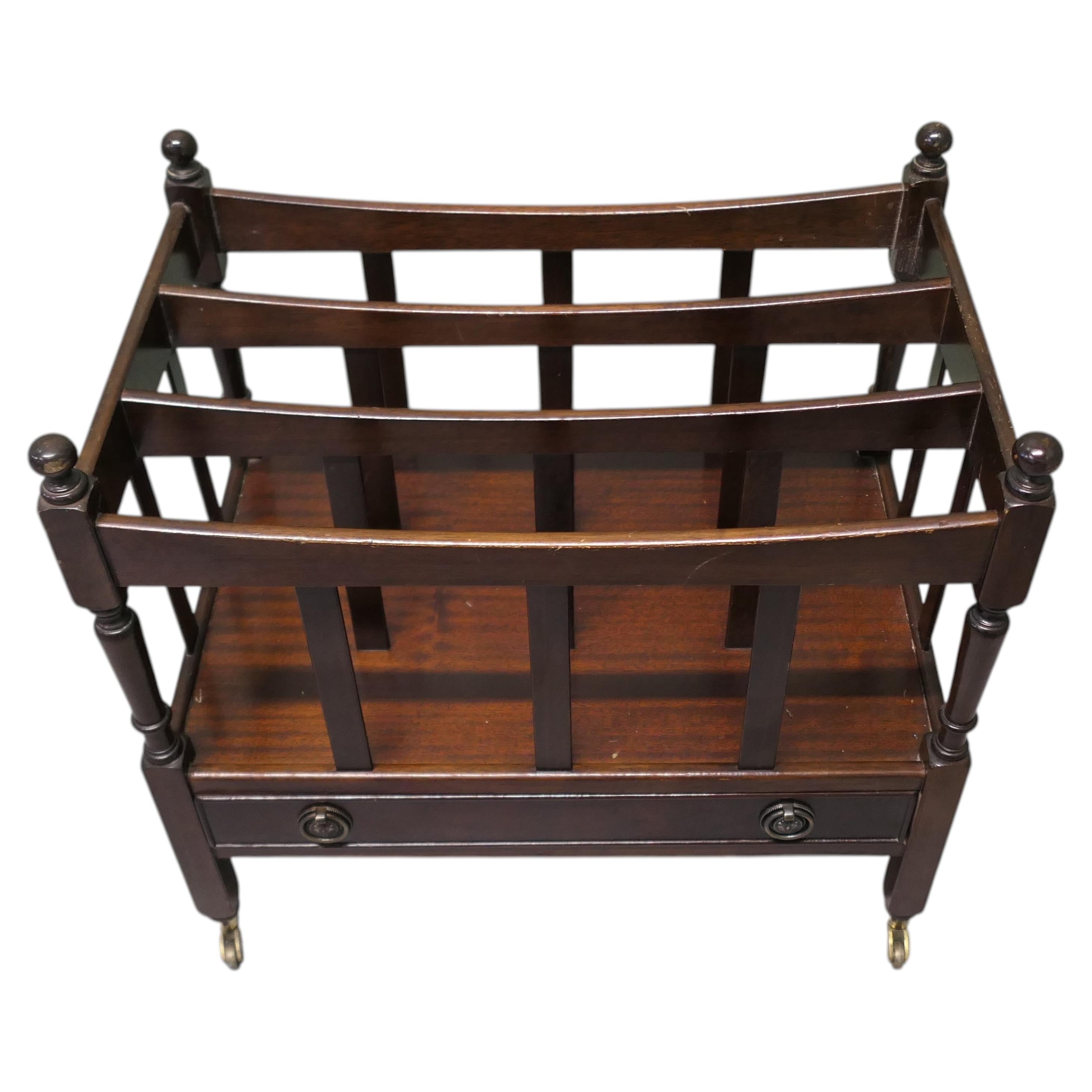 English Walnut Canterbury Magazine Stand This is a pretty little piece