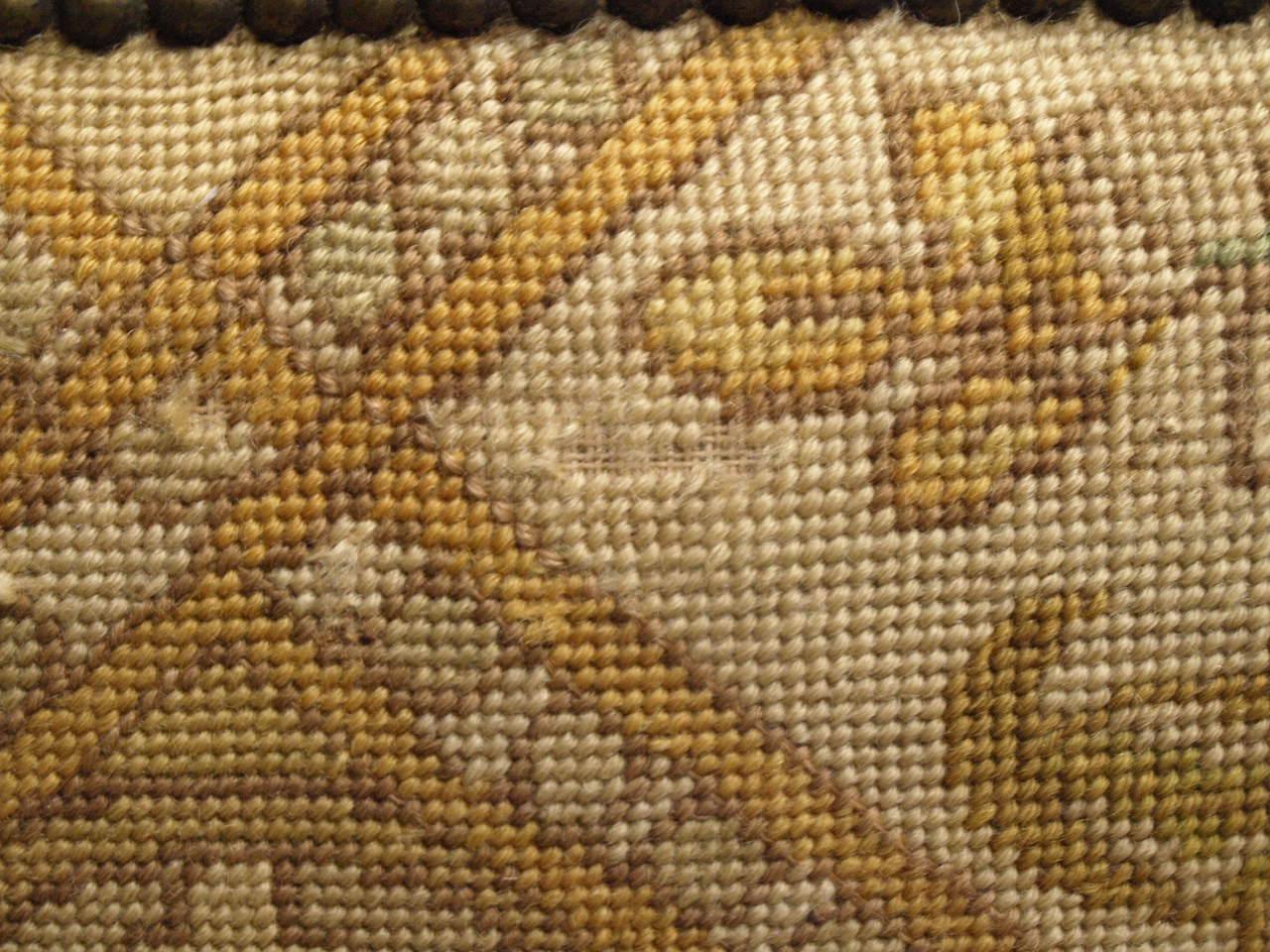 English Walnut Carved Needlework Armchair 11