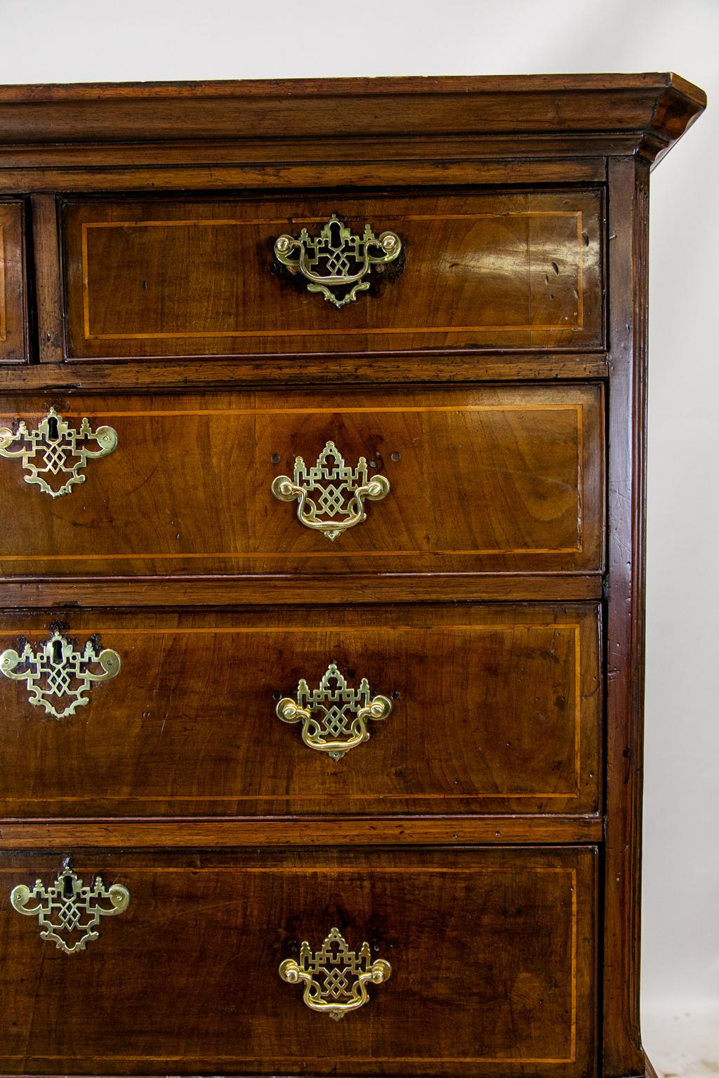 Inlay English Walnut Chest on Chest