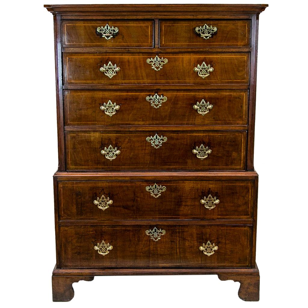 English Walnut Chest on Chest