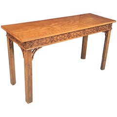 English Walnut Console Table or Server in the Chinese Chippendale Style