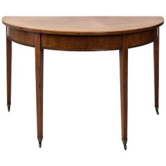 English Walnut Demilune Table