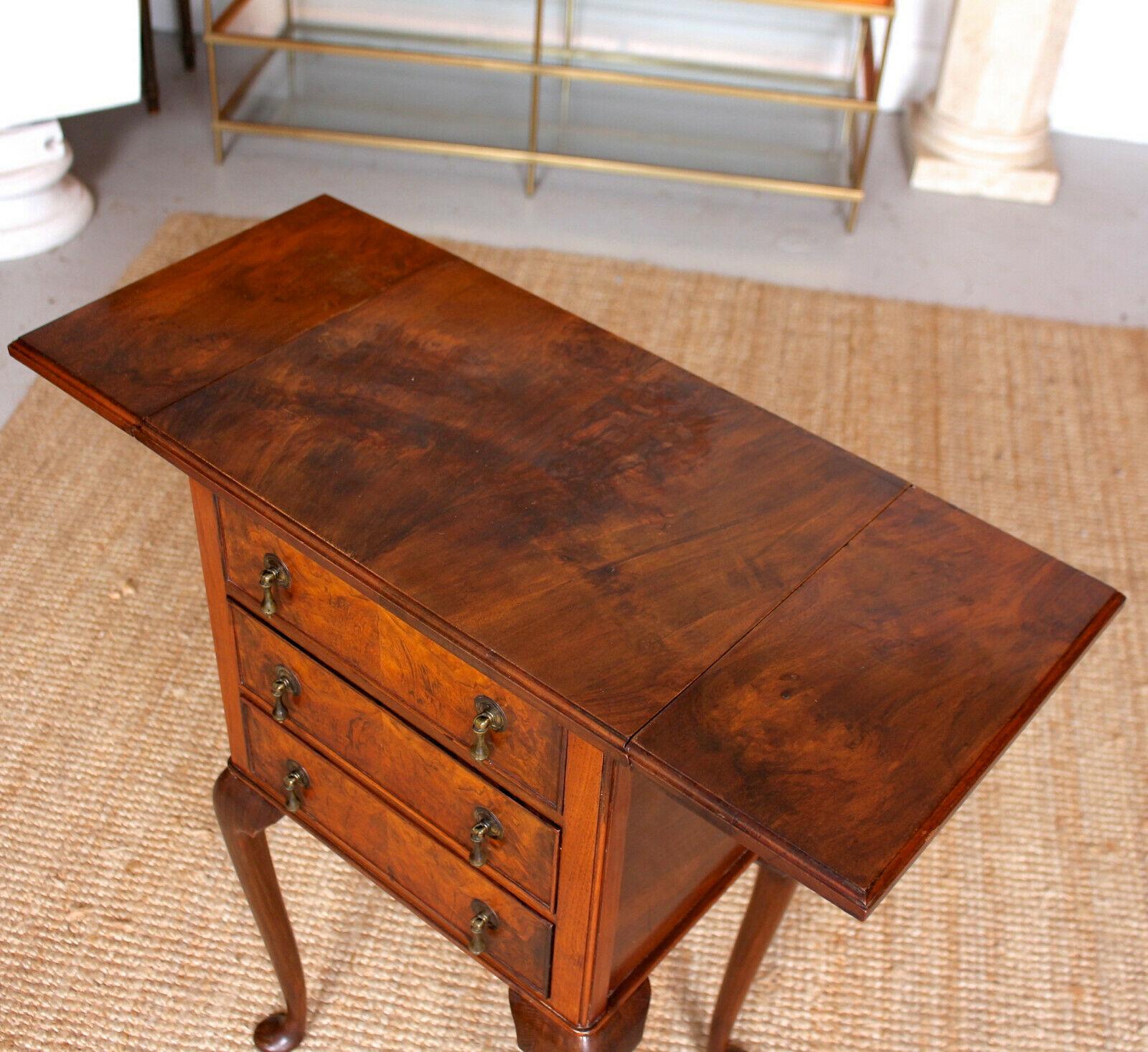 19th Century English Walnut Drop Leaf Chest of Drawers 19th, Century For Sale