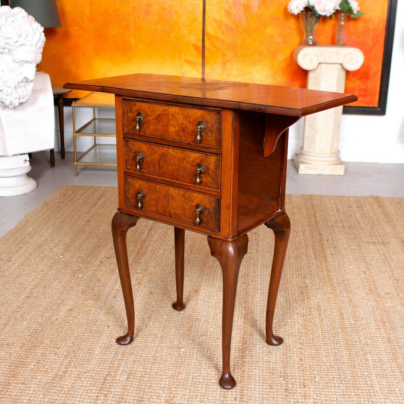 English Walnut Drop Leaf Chest of Drawers 19th, Century For Sale 1