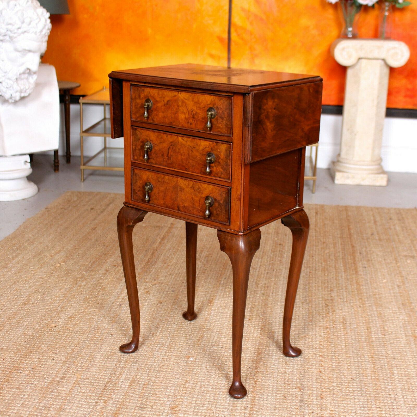 English Walnut Drop Leaf Chest of Drawers 19th, Century For Sale 2