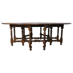 English Walnut Gate-Leg Drop-Leaf Table