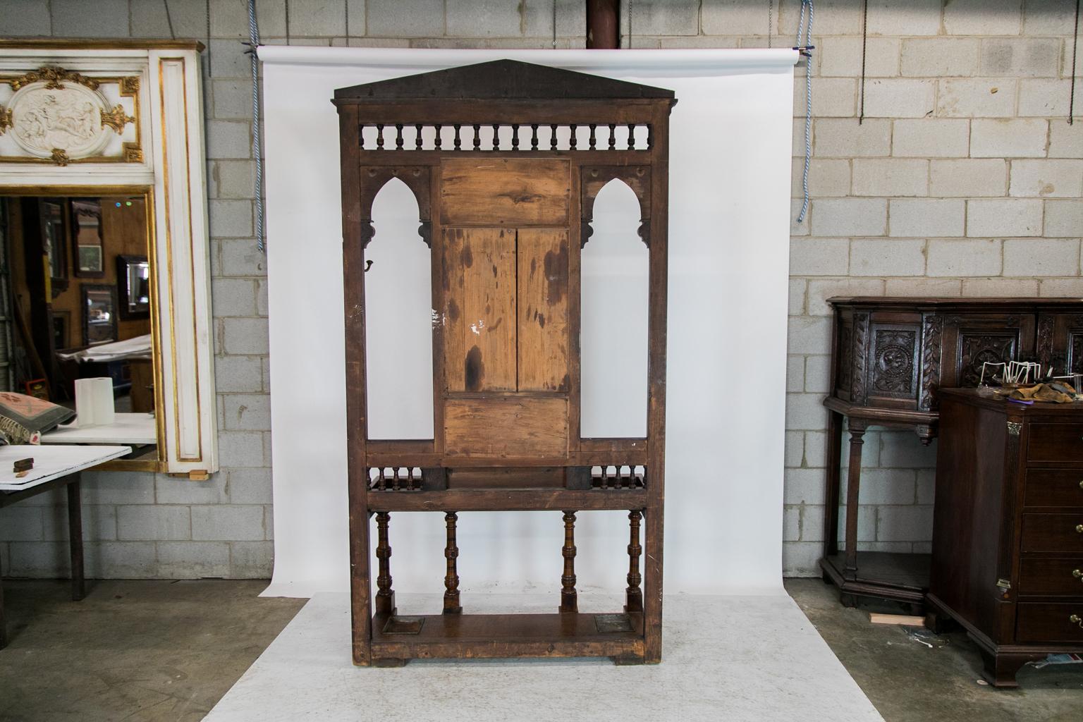 English Walnut Hall Stand For Sale 8