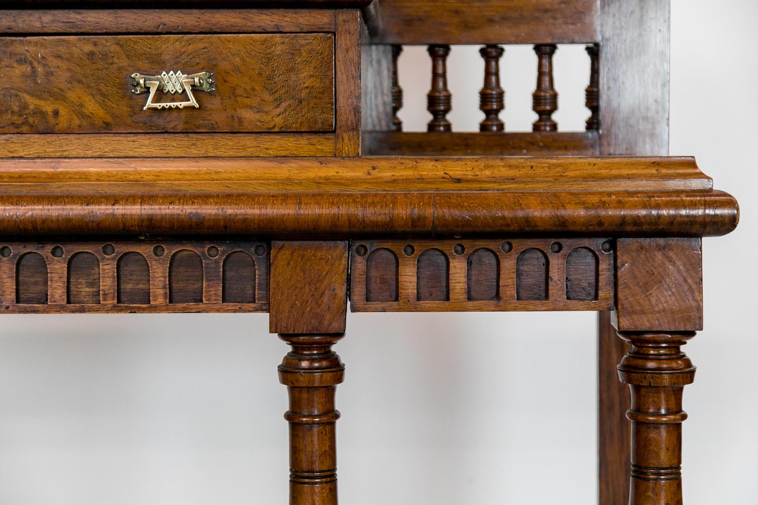 Late 19th Century English Walnut Hall Stand For Sale