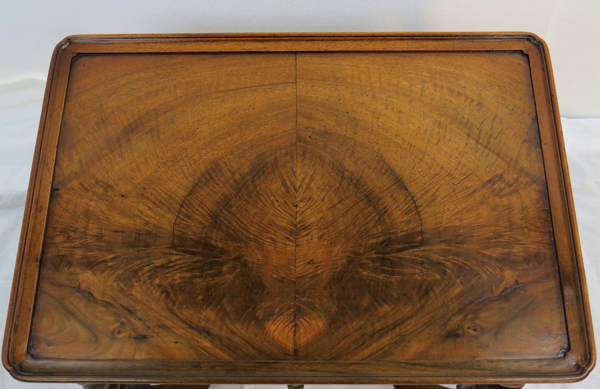William and Mary English Walnut Open Weave Twist Leg Small Coffee Cocktail Table