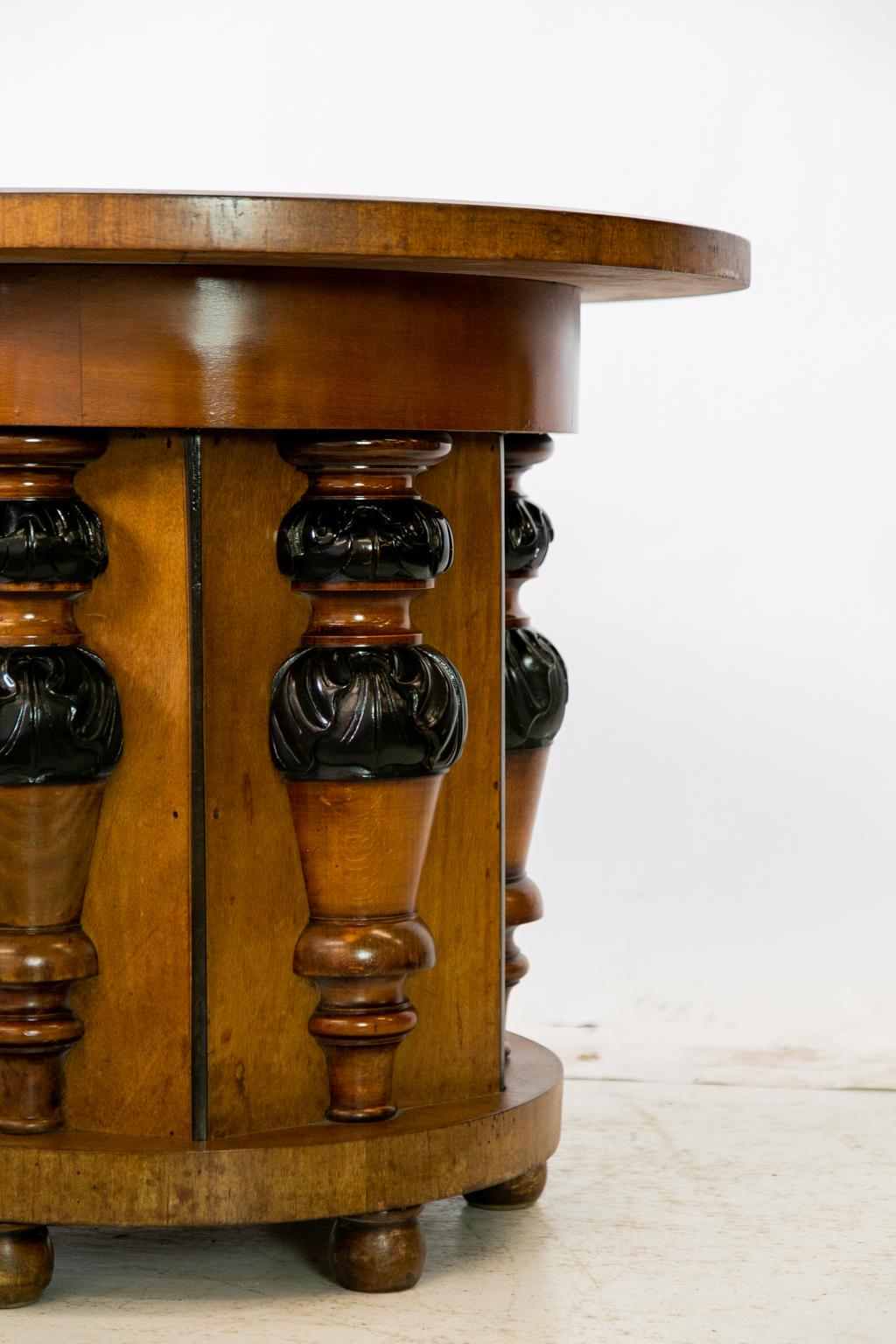 English Walnut Pedestal Center Table For Sale 1