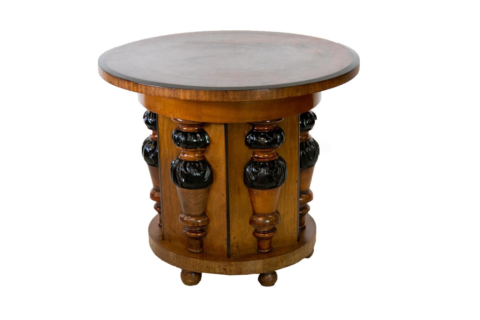 English Walnut Pedestal Center Table For Sale 2