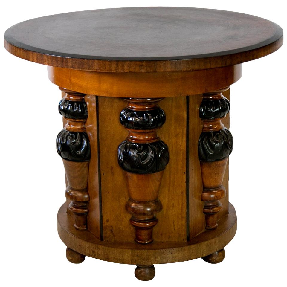 English Walnut Pedestal Center Table