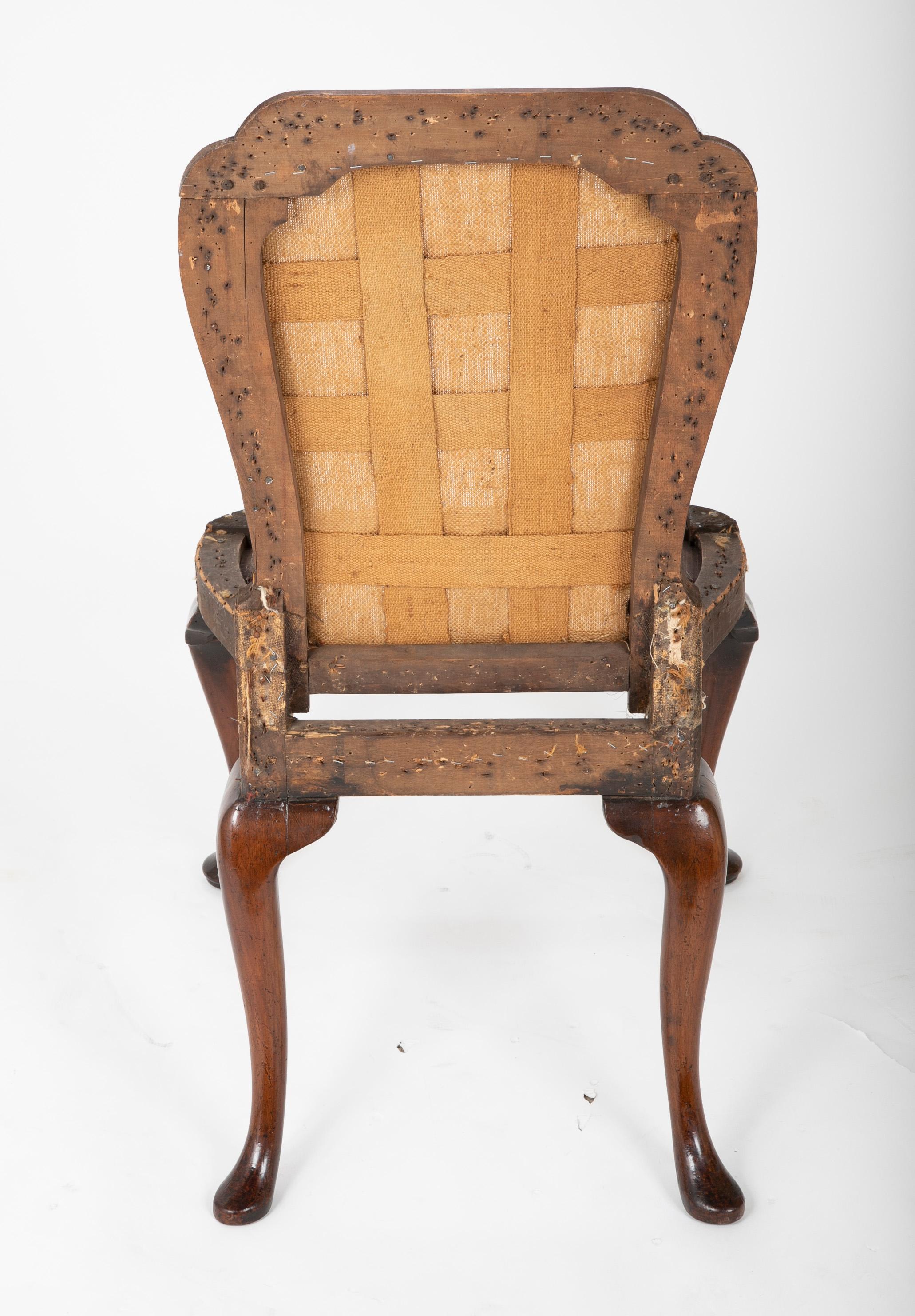 English Walnut Queen Anne Style Side Chair 7