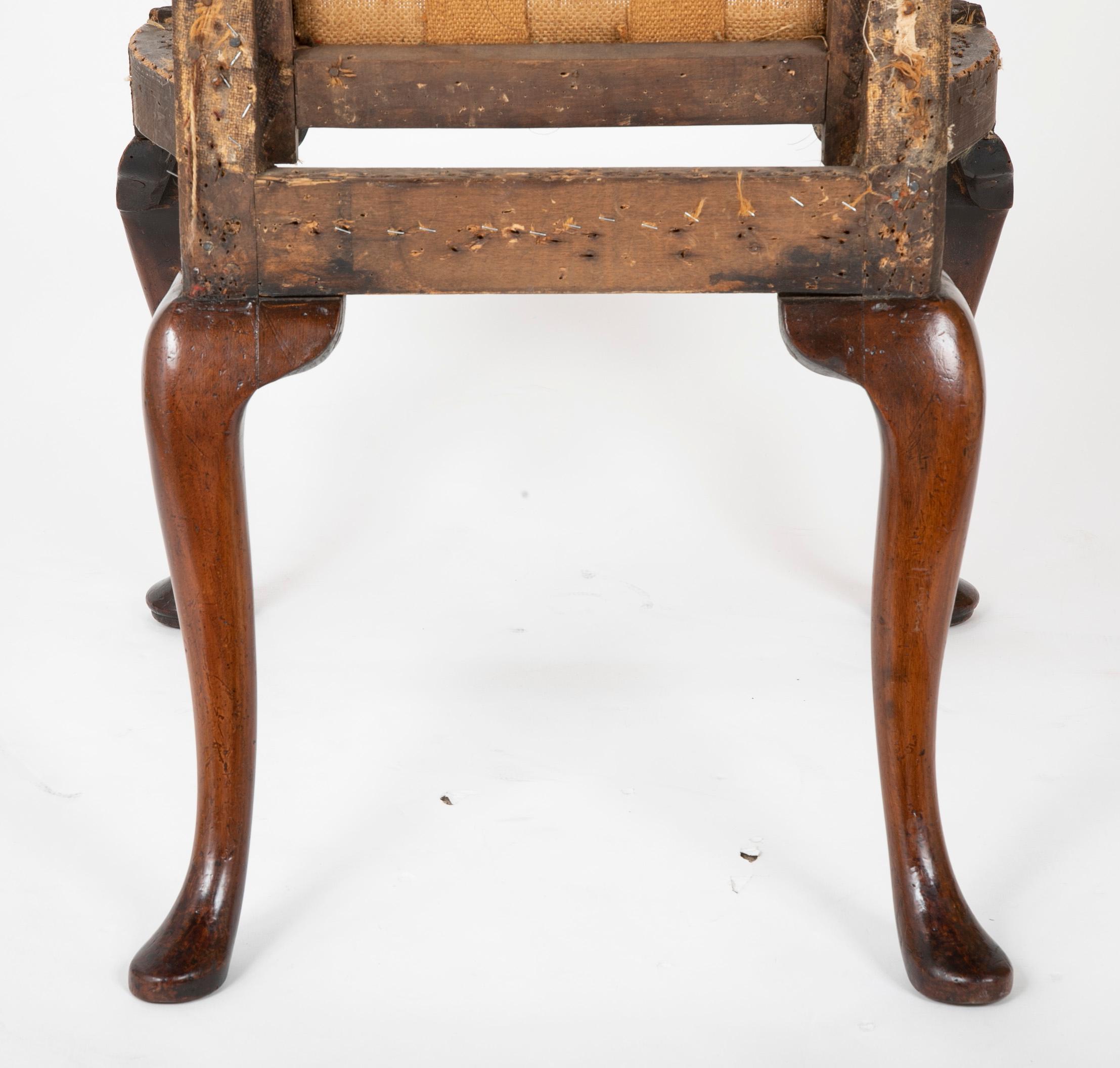 19th Century English Walnut Queen Anne Style Side Chair