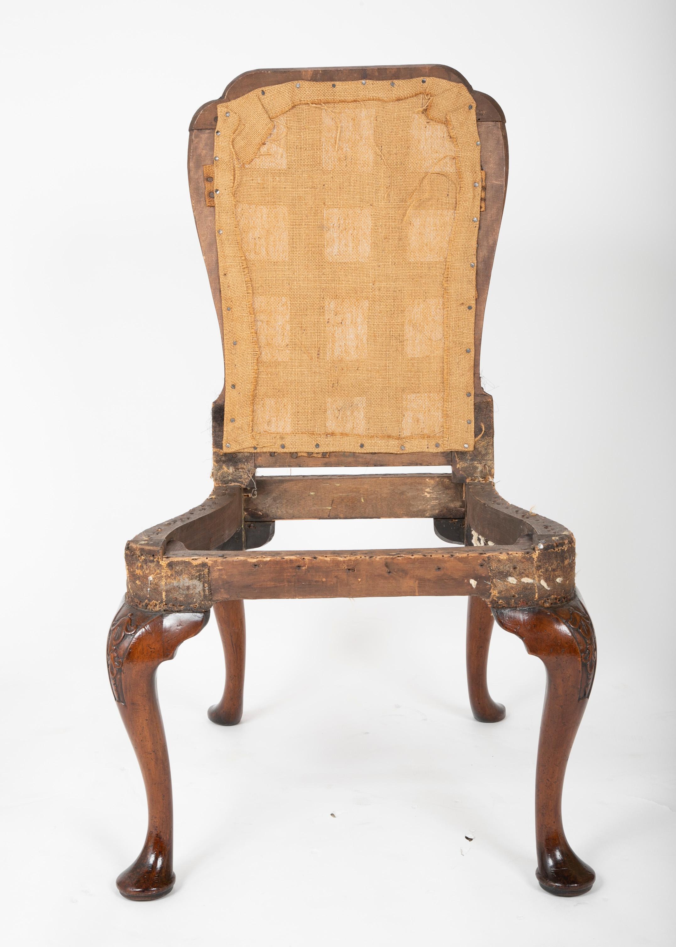 English Walnut Queen Anne Style Side Chair 3