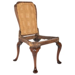 English Walnut Queen Anne Style Side Chair