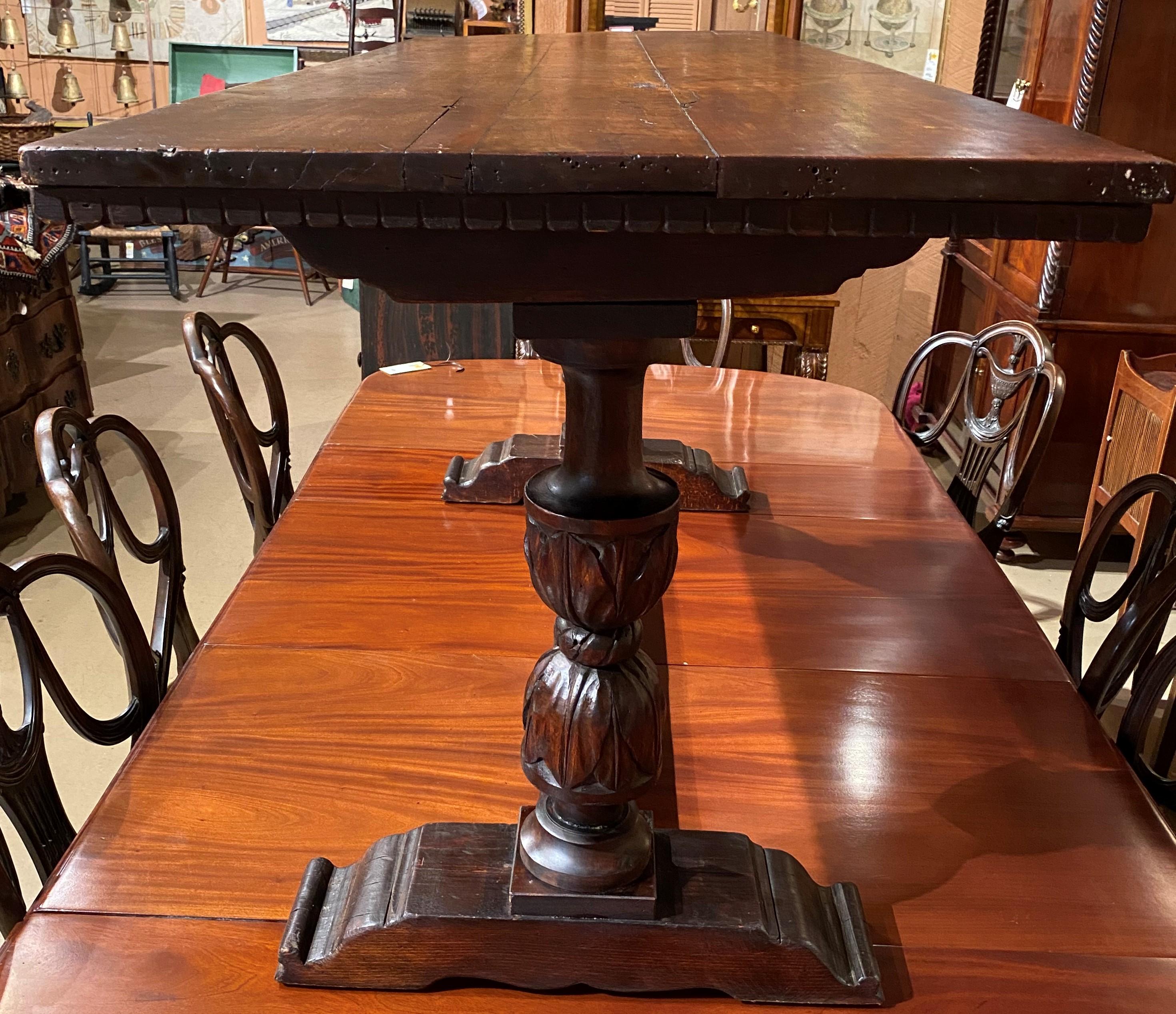 English Walnut Refectory Table In Good Condition In Milford, NH