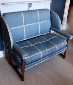 English Walnut Settee by Morant & Co., Bond Street, Provenance Cowdray Park