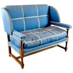 English Walnut Settee by Morant & Co., Bond Street, Provenance Cowdray Park