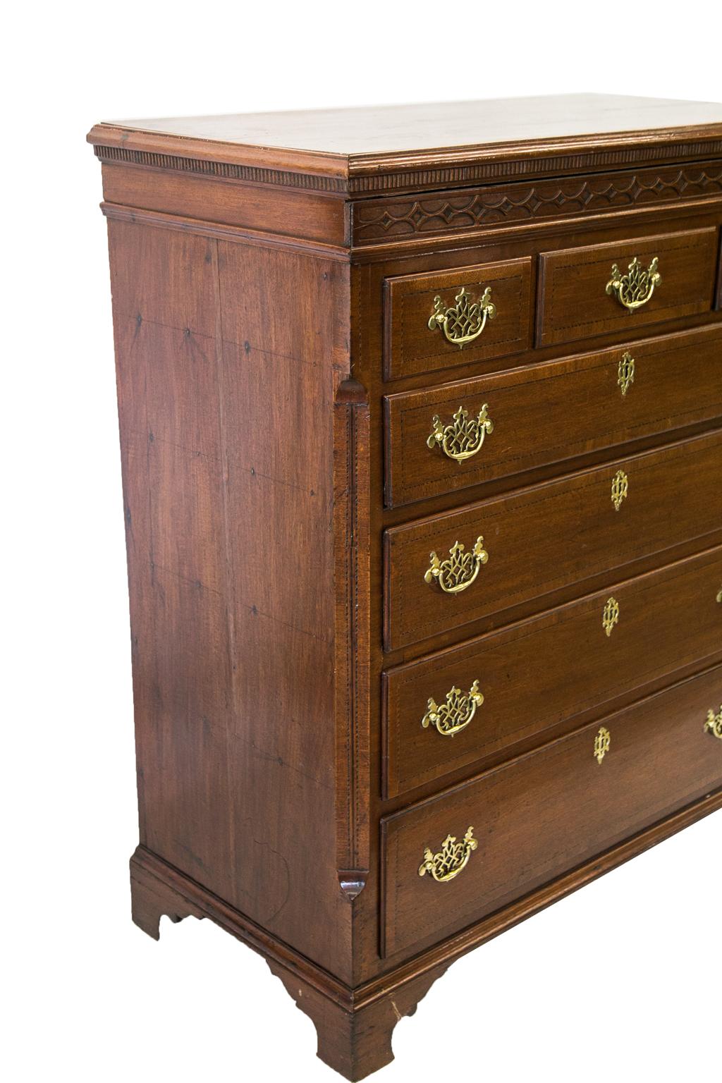 English Walnut Tall Chest For Sale 1