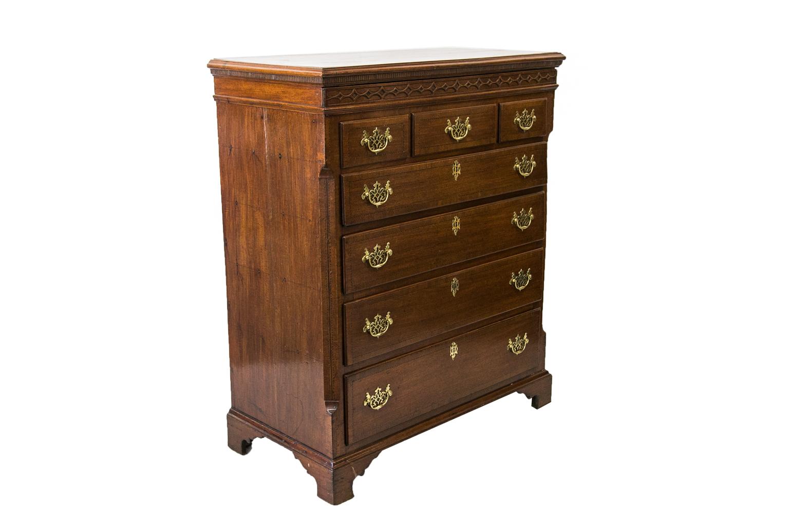 English Walnut Tall Chest For Sale 2