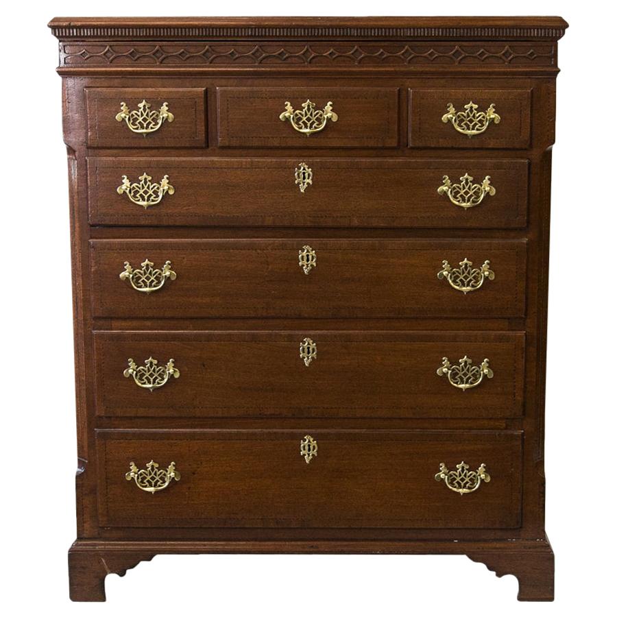English Walnut Tall Chest For Sale