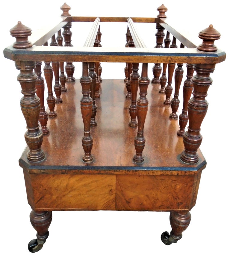 English Walnut Victorian Magazine Rack For Sale at 1stDibs