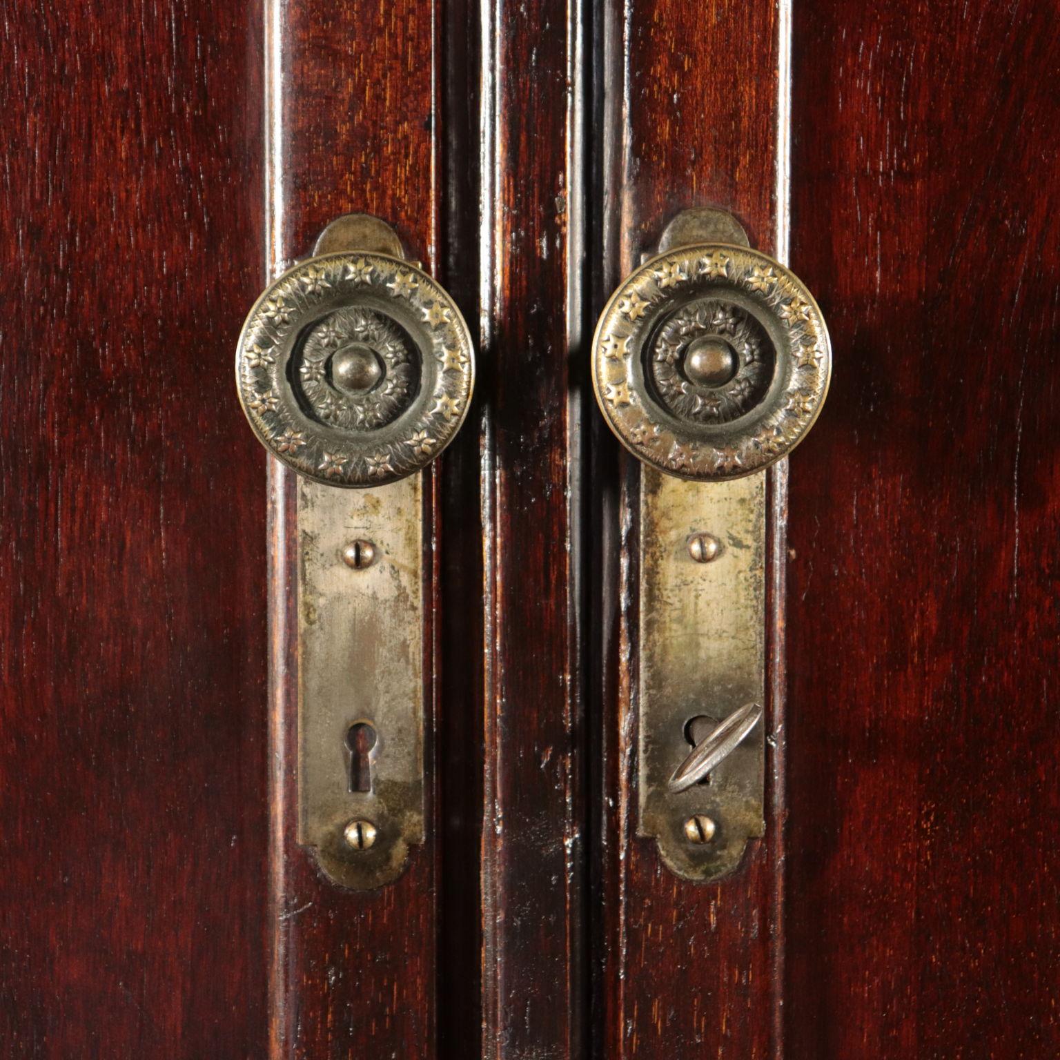 20th Century English Wardrobe Wood Veneer, First Half of the 1900s