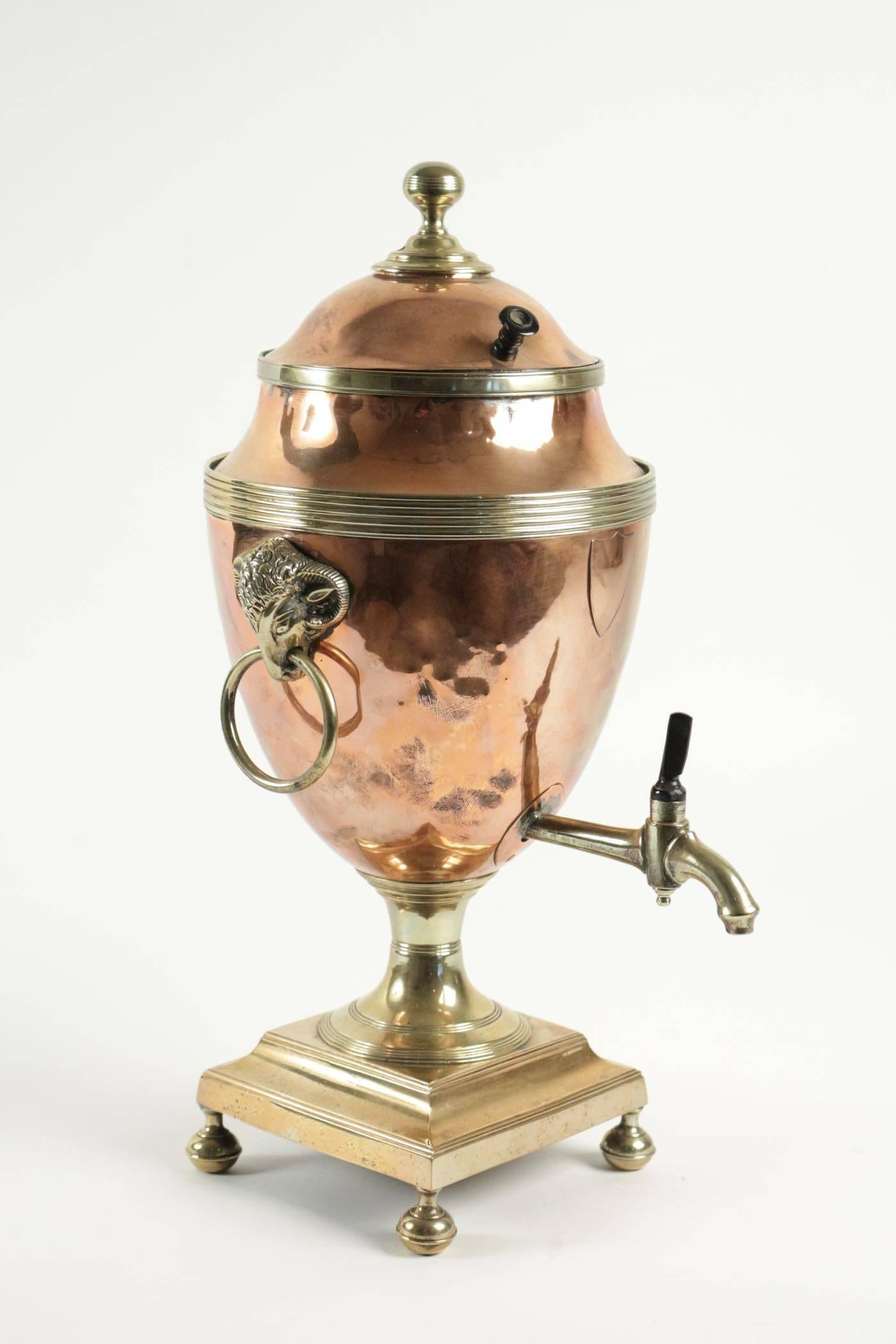 English Water Warmer and Dispenser in Copper and Brass 3