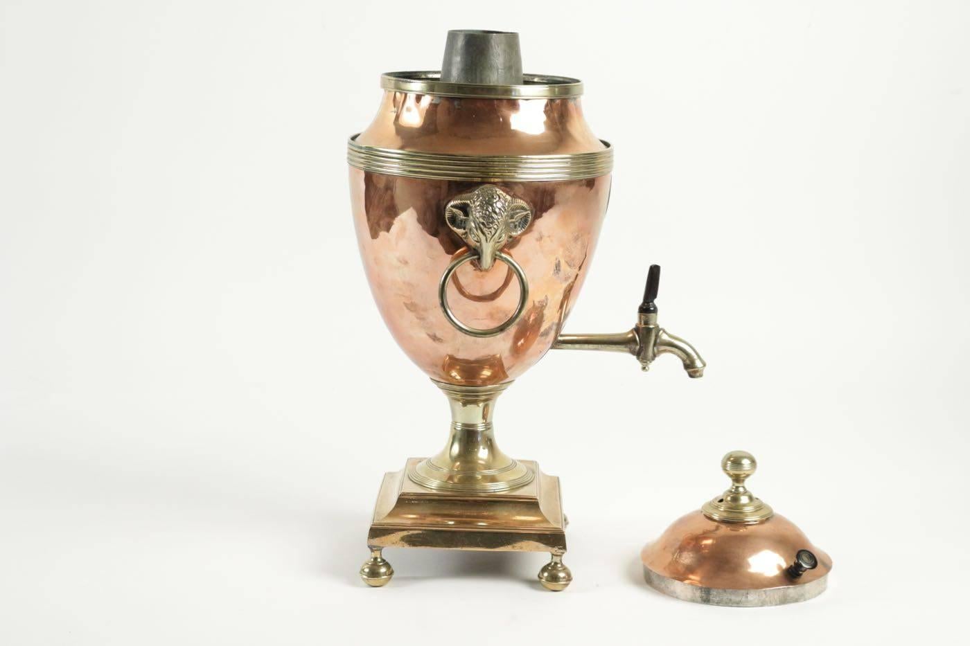 English Water Warmer and Dispenser in Copper and Brass 4