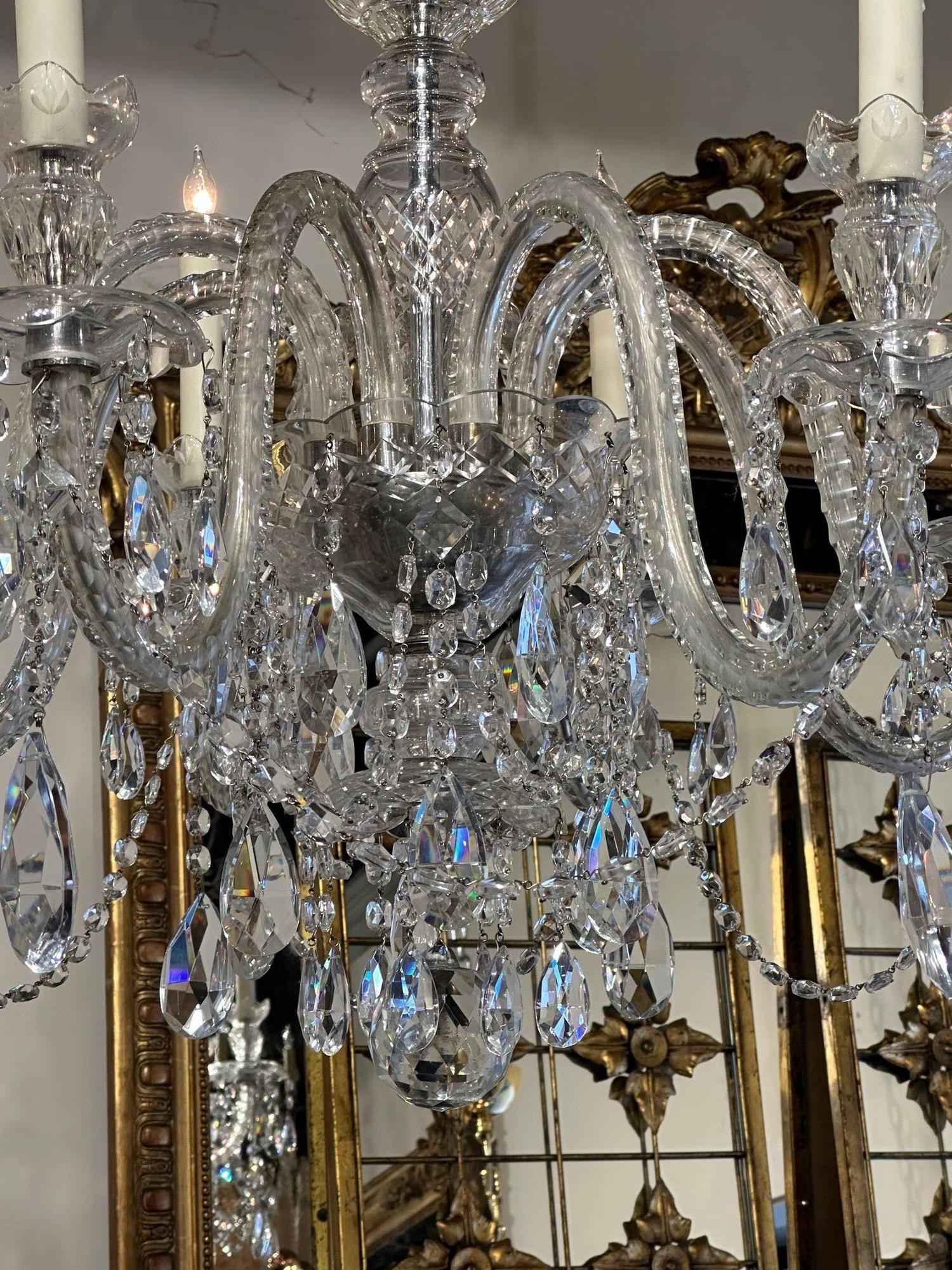 19th Century English Waterford Chandelier For Sale