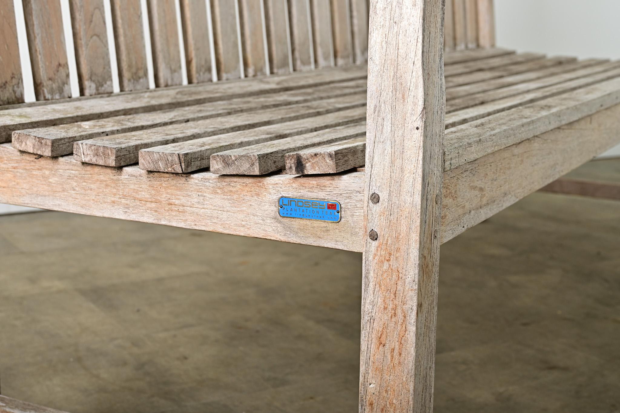 Other English Weathered Teak Garden Bench For Sale
