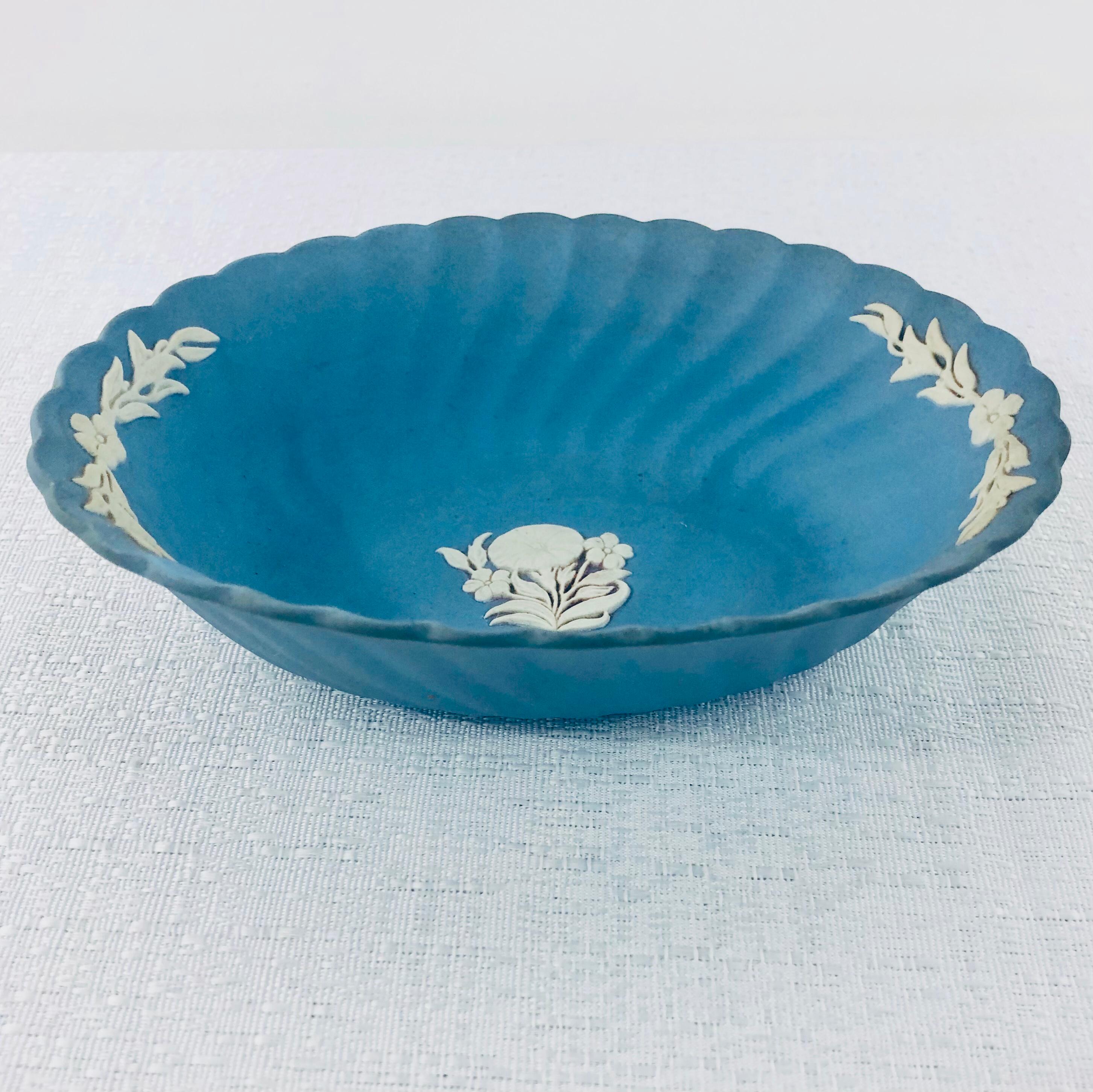 Rococo English Wedgwood Blue Jasperware Decorative Small Plates, Set of 6