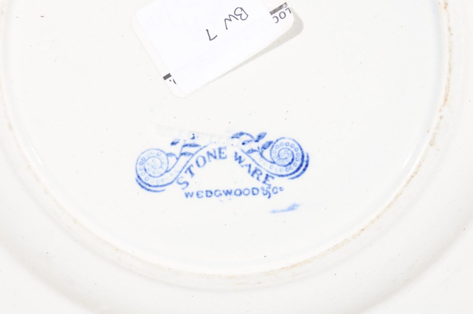 English Wedgwood & Co 19th Century Blue and White Stoneware Willow Pattern Plate 3