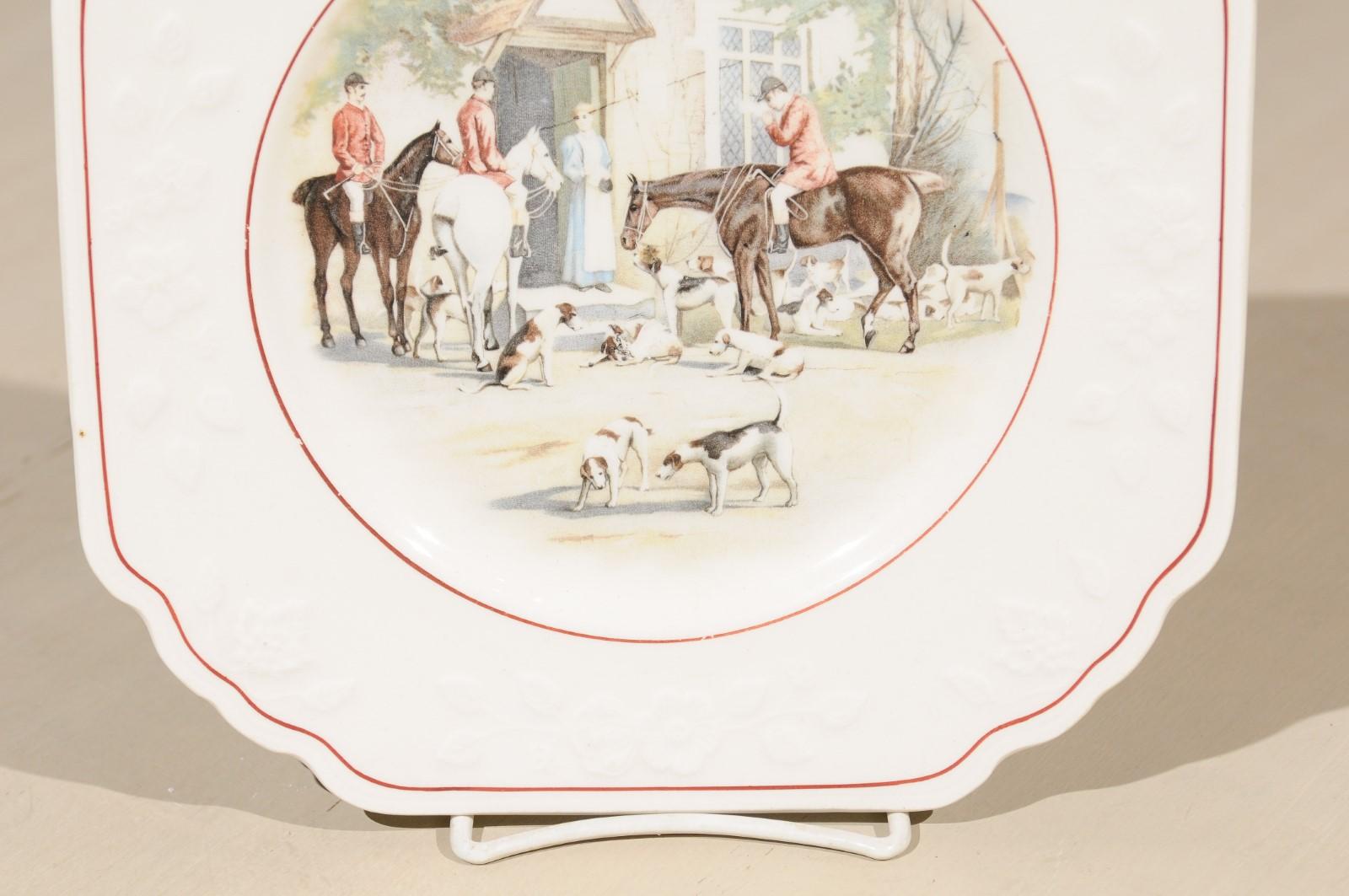 Painted English Wedgwood & Co Early 20th Century Decorative Plate with Country Scene