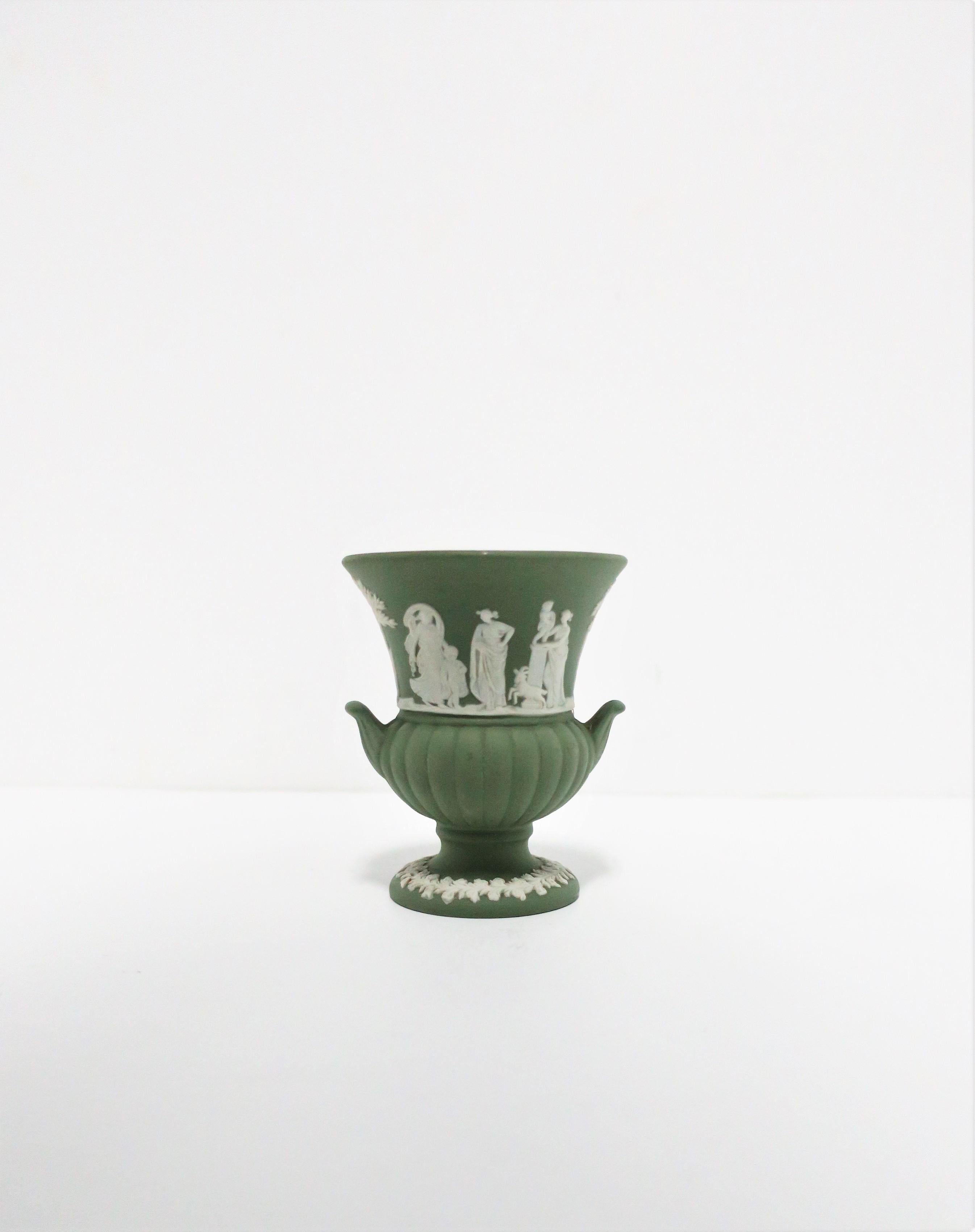 Unglazed English Wedgwood Jasperware Urn Vase Neoclassical Design