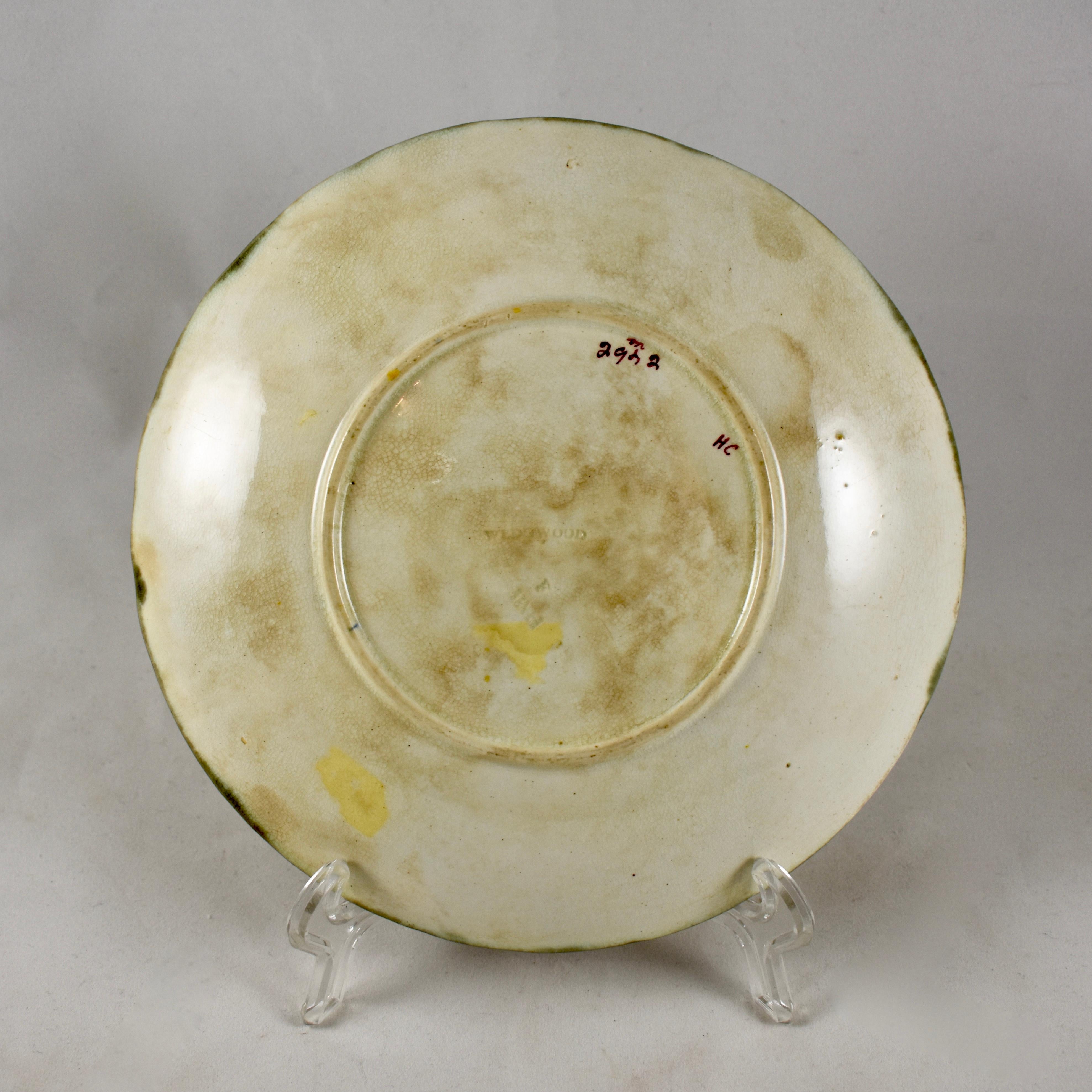 19th Century English Wedgwood Majolica Argenta Ocean Pattern Oyster Plate