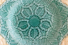 English Wedgwood Majolica Green Cauliflower Plate, Dated 1952