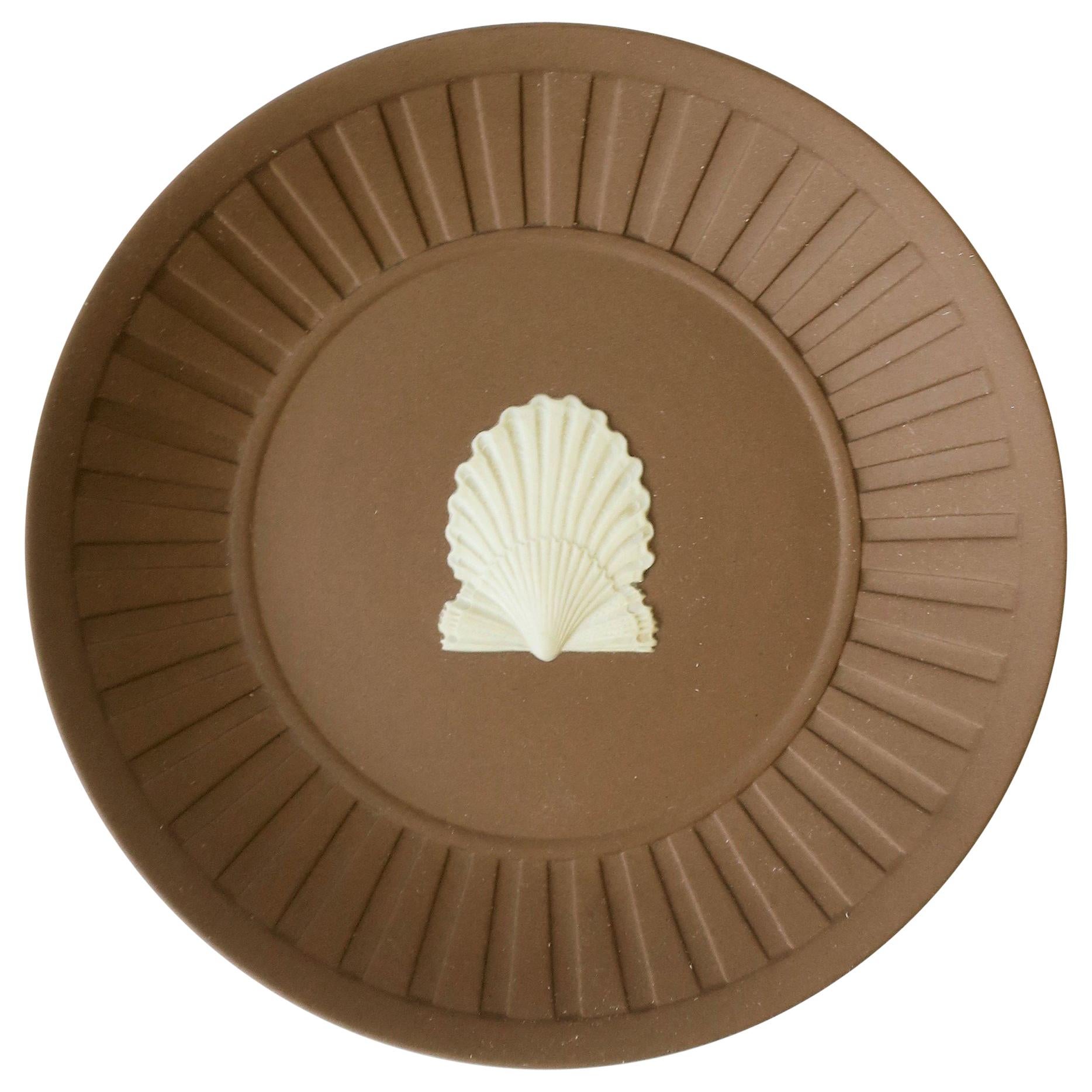 English Wedgwood Matte Jasperware Dish with Oyster Seashell Design