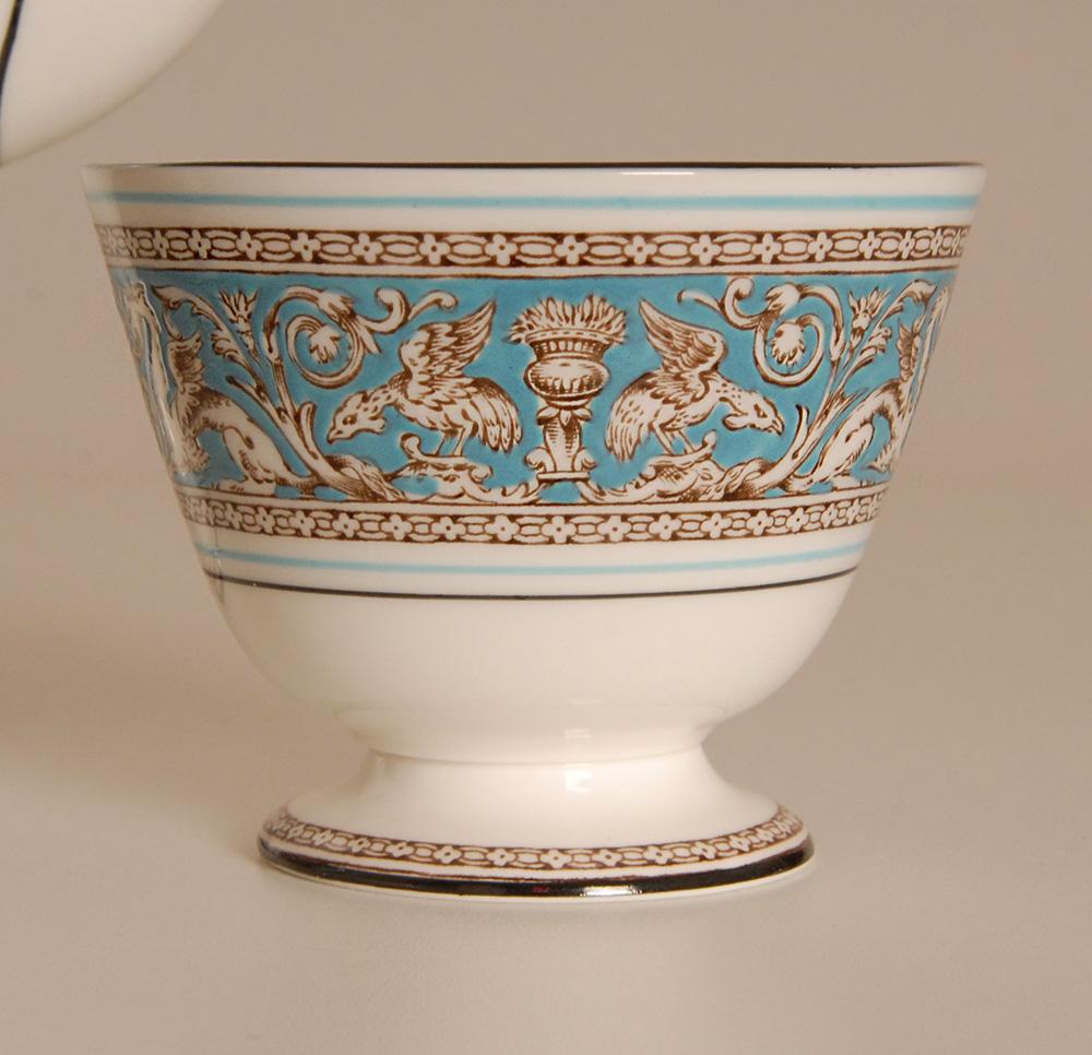 Englisches Wedgwood Teeservice Etruskisches Reich Knochenporzellan Porzellan Türkis 15 Stück im Angebot 5